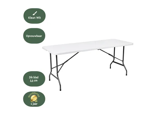 Vouwtafel BRASQ 180x70x74cm FT180 wit