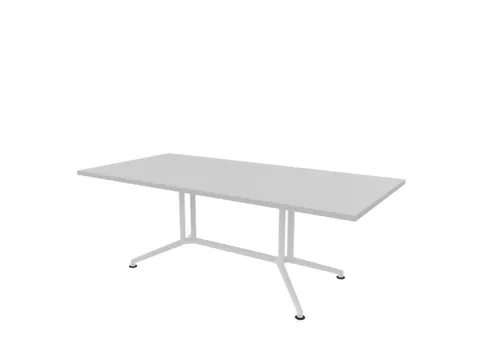 vergadertafel,HxBxD 740x2100x1000mm,rechthoekig,V-vormonderstel wit