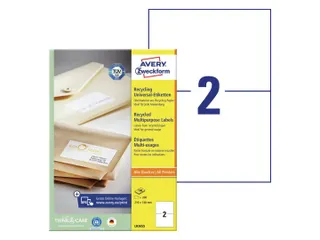 Etiket Avery Zweckform LR3655 210x148mm A5 recycled Wit 200 stuks - 1