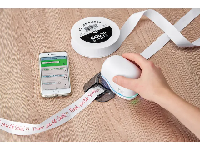 Lint Colop E-mark 15mmx25m wit