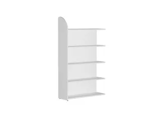 Basisveld H 1900x1000x325mm 5legborden 1zijpaneel Met Achterwand Wit - 3