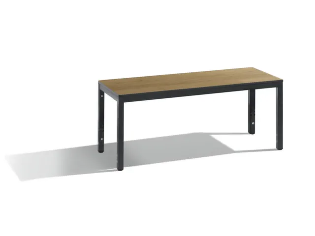 omkleedbank,HxLxD 438x1000x353mm,HPL eiken-sereno,frame staal RAL7021