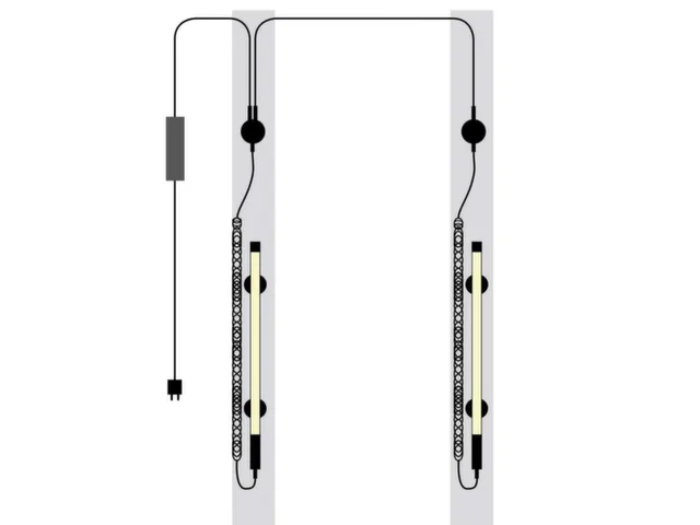 werkplaatslamp,v. 2-koloms hefplatforms,behuizing acryl (PMMA)