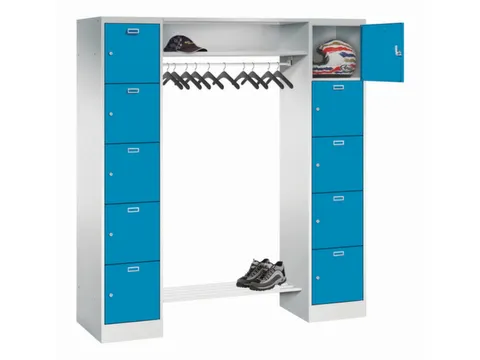 personeelsgarderobe cil.slot 1950x1700x500mm 2x5 vakken 400mm RAL5012