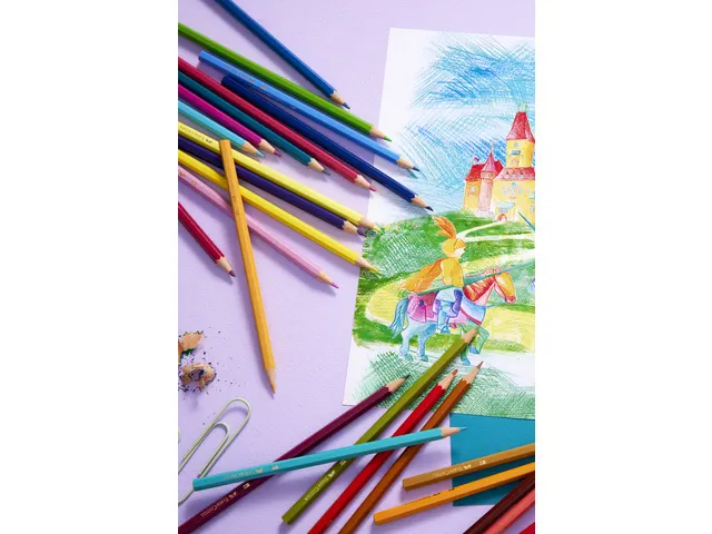 Crayon de couleur Faber-Castell Castle hexagonal étui métallique 24
