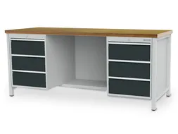 werkbank,m. achterwand,HxBxD 859x2000x750mm,multiplexblad
