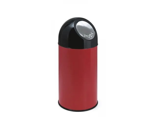 Poubelle à ouverture Push sans liner 40 litres rouge/noir