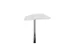 koppelelement voor bureau,90 °,HxBxD 720-840x600x600mm,rond,Bl-wit