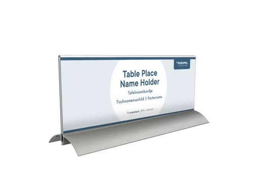Tafelnaambord Europel 105x297mm acryl aluminium