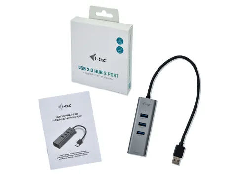 i-tec USB 3.0 Metal HUB 3-poorts + Gigabit Ethernet Adapter