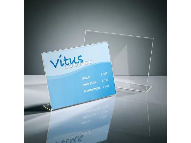 Tafelstandaard Sigel glashelder A4 schuin dwars