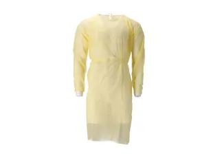 Pp Non Woven Isolatieschort Geel Pe Coating Tricot Manchet 100 Stuks - 1