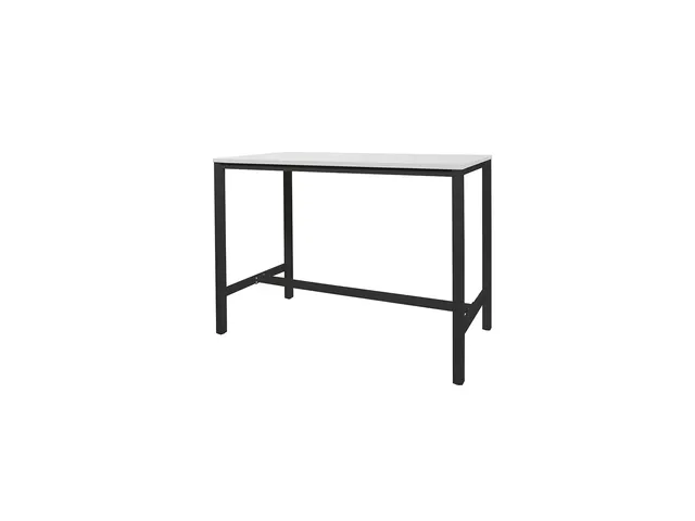 Domino Basic Statafel 180x80x110cm Wit blad, Onderstel Zwart