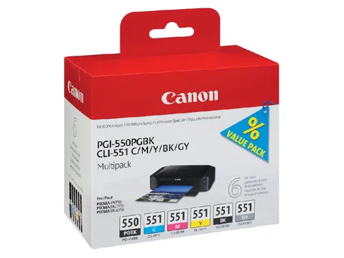Canon PGI-550 & CLI-551 Inktcartridges Multipack Zwart/Kleur