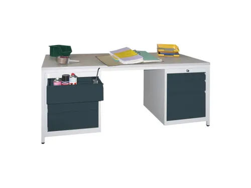 werkplaatsbureau,HxBxD 720x1700x800mm,RAL7035,front RAL7016