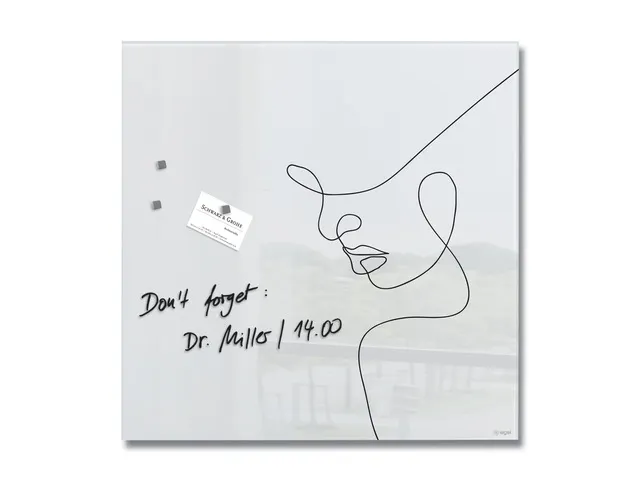 Glas-magneetbord Sigel Artverum Line Art. 480x480x15 mm