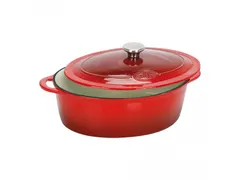 Sitram Tradifonte gietijzeren Braadpan met deksel ovaal 33x25cm Rood