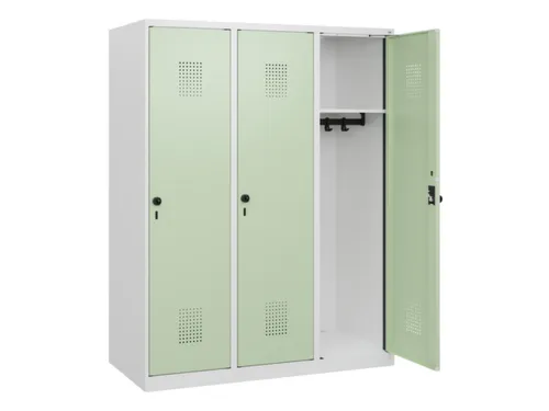 schoollocker,HxBxD 1530x1200x500mm,3vak,vak B 400mm,draaigrendel
