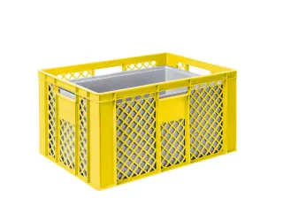 Euronorm-stapelbak,m. isoleerbox,HxLxB 320x600x400mm,63/35l,HDPE,geel - 4