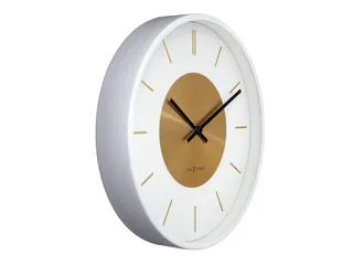 Wandklok NeXtime Retro II 25cm wit/goud metaal - 1