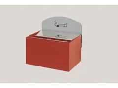 Wandasbak 125x200x125mm Achterwand Verzinkt Plaatstaal Rood