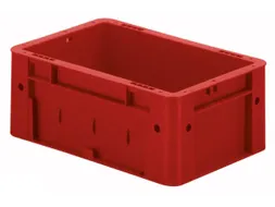 Euronorm Stapelkrat 120x300x200mm 4.1l Wanden/Bodem Gesloten Rood