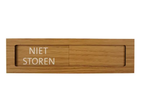 Premium Schuifbord Houtlook Niet Storen 150x40mm