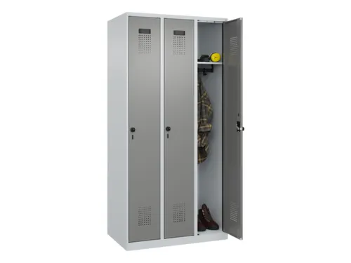 locker,HxBxD 1850x900x500mm,3vak,vak B 300mm,draaigrendel