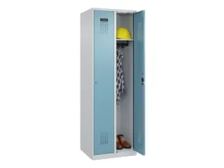 locker,HxBxD 1850x600x500mm,2vak,vak B 300mm,cil.-slot,staand op vloer - 1