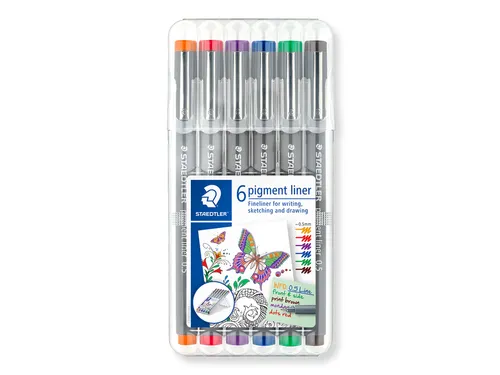 Fineliner Staedtler Pigment 308 assorti 0.5mm set à 6st assorti