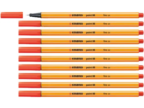 Fineliner STABILO point 88/48 fijn lichtrood