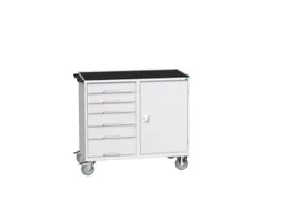 montagetafel 965x1050x550mm staalblad 6 laden kast front RAL7035