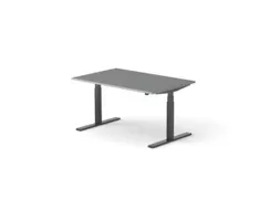 Elektrisch ihv bureau,HxBxD 650-1310x1400x900mm,blad donkergrijs