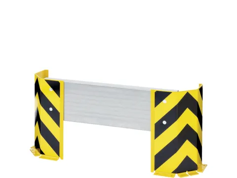 aanrijdbeschermingsplank,HxBxD 400x1200x270mm,staal,geel/zwart