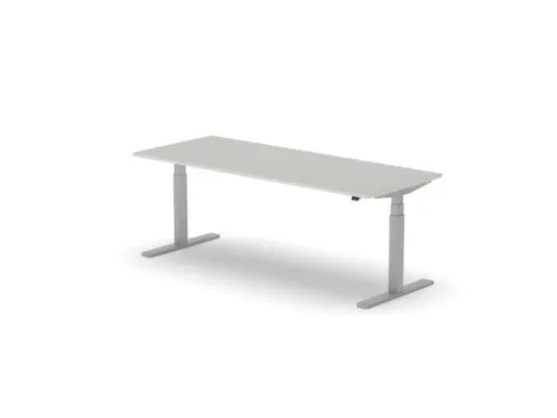 Elektrisch ihv bureau,HxBxD 650-1310x2000x800mm,blad lichtgrijs