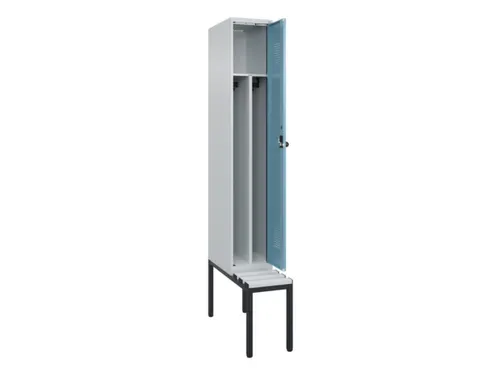 locker met bank,voor scheiding van kleding,HxBxD 2120x300x815mm,1vak