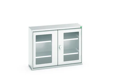 vitrinekast 800x1050x350mm 2xStalen bodem romp RAL7035 front RAL7035