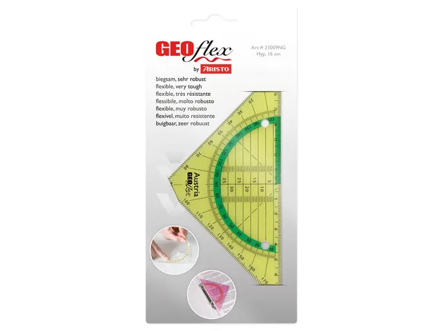 Equerre géométrique GEOflex 14cm Flexible Néon vert