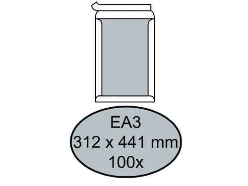 Envelop Quantore Bordrug Ea3 312X441Mm 120Gr Wit Zelfklevend