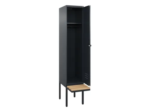 locker met bank,HxBxD 2120x400x815mm,1vak,vak B 400mm,draaigrendel