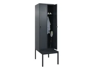 locker met bank,HxBxD 2120x600x815mm,2vak,vak B 300mm,draaigrendel - 3