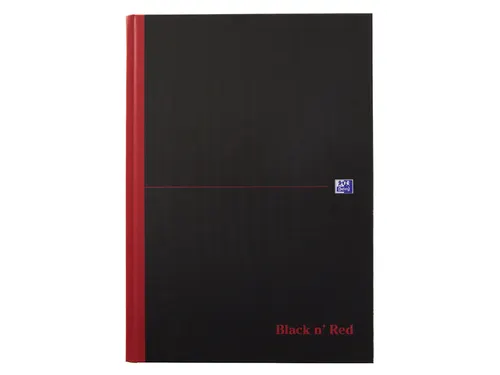 Notitieboek Oxford Black n' Red A4 96vel lijn zwart