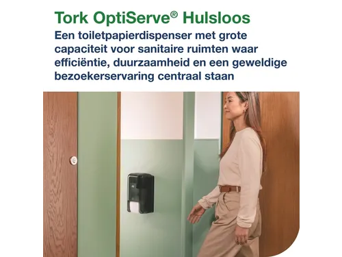 Tork OptiServe 558042 Hulsloos 2-rol Toiletpapier Dispenser T7 Zwart