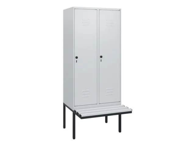 locker met bank,HxBxD 1950x800x815mm,2vak,vak B 400mm,draaigrendel