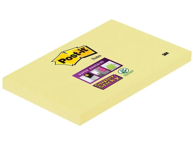 Post-it Super Sticky Notes Canary Yellow, 76 x 127 mm, Geel