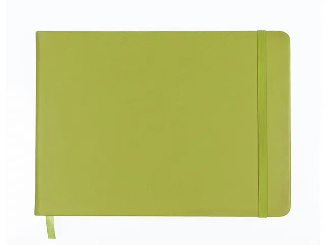 Schetsboek Kangaro A5 landscape lime green PU HC 80 vel 140gr roomwit