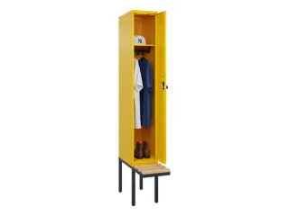 locker met bank,HxBxD 2120x300x815mm,1vak,vak B 300mm,draaigrendel - 1
