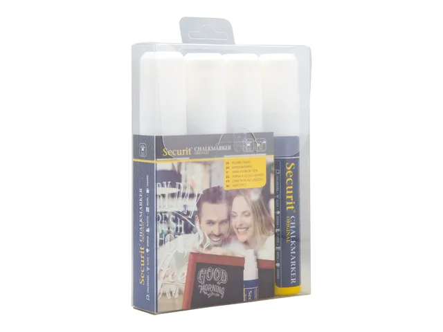 Krijtstift Securit Sma-720 Blokpunt 7-15mm Wit 4 Stuks
