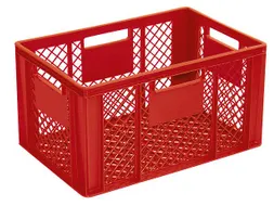 Euronorm Stapelkrat Pe 320x600x400mm 63liter Open Rood