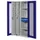 Verticale Uitschuifkast Blauw Vensterdeuren 1950x1000x600mm 2 Legb.